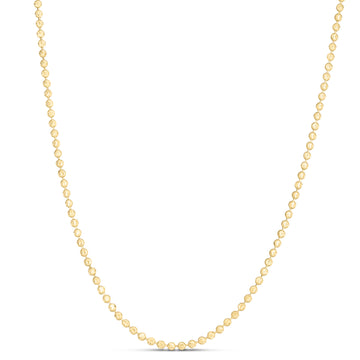 14K Yellow Gold 2.5mm Moon 20 Chain Necklace with Lobster Clasp